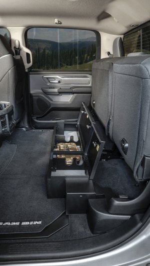 Ram 1500 Underseat Lockbox - Rear - Tuffy Products - Standard Key - Black - `19-`24